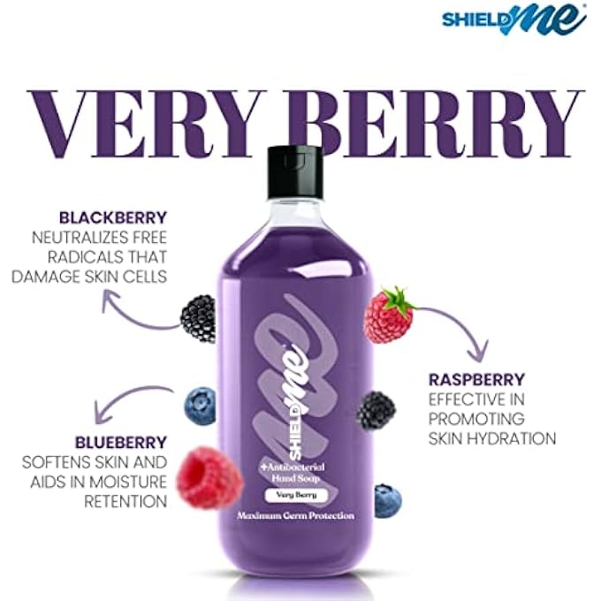 SHIELDME ANTIBACTERIAL HANDWASH LIQUID SOAP REFILL, VERY BERRY  1LITER - Image 3